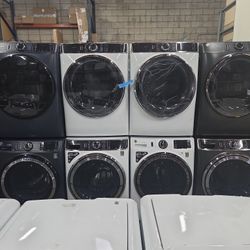 Ge Set Front Load Washer And Electric Dryer White  New