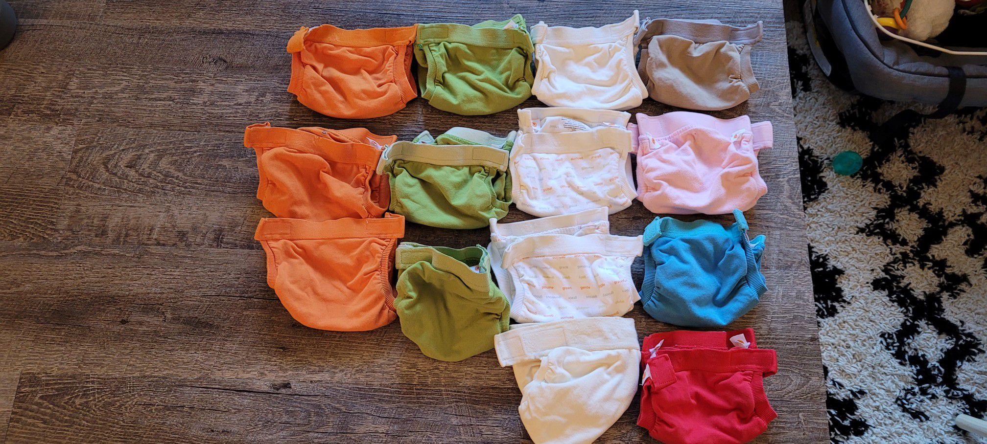 Size small gdiaper cloth diapers and pouches