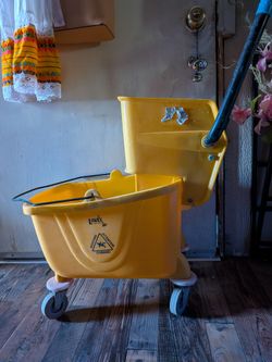 Label bucket with mop.