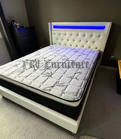 Queen bed frame with mattress included