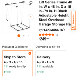 Gl1 4x4  lifting garage storage rack