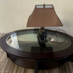 Nice Coffee Table and Elephant Lamp