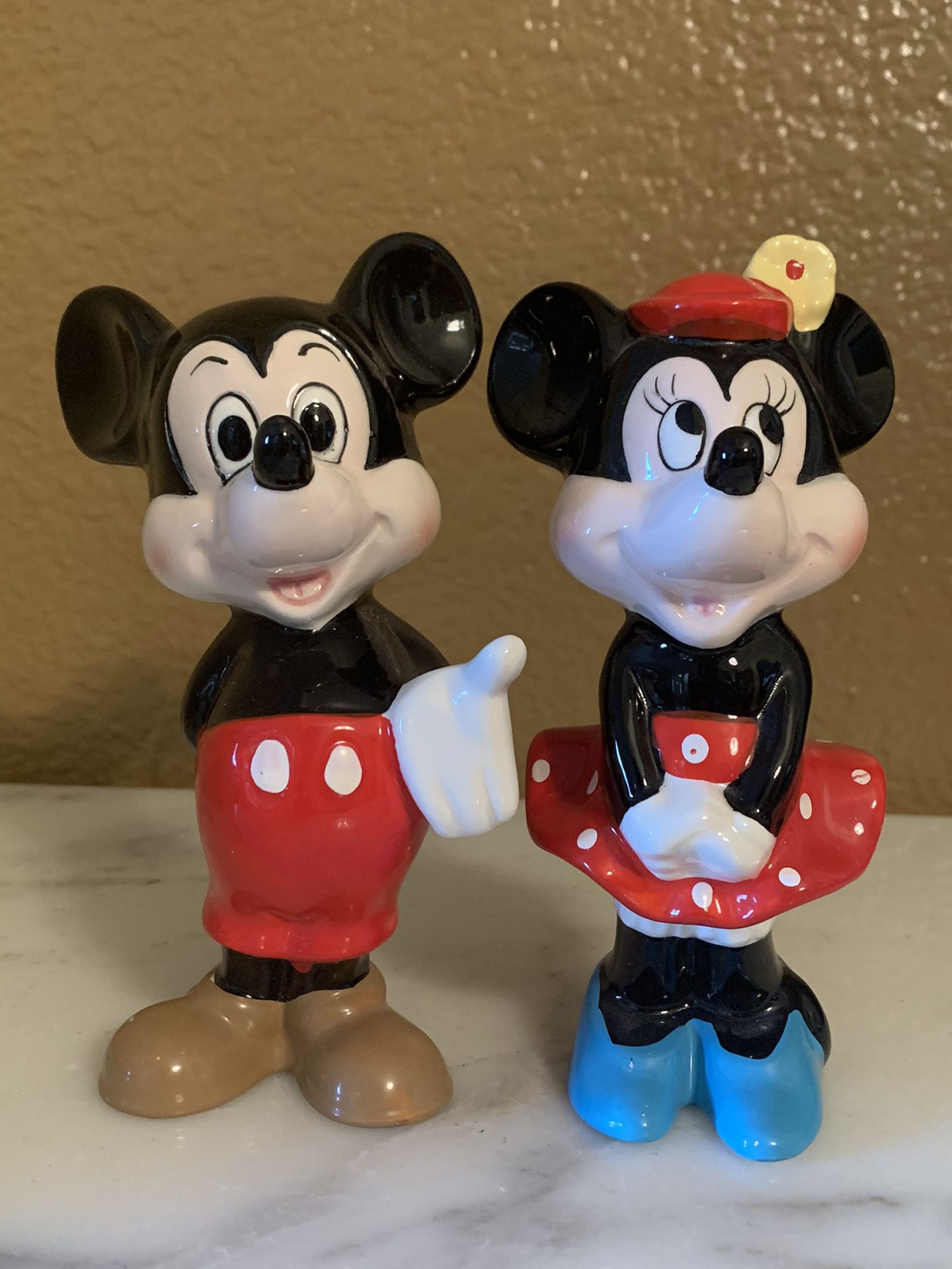 Vintage Disney Mickey & Minnie Mouse Figurines 