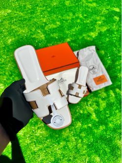 Hermes Sandals Oran White