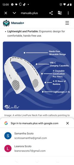Live Pure neck Fan