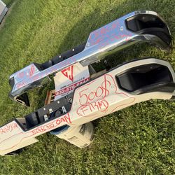 2019 2021 2024 Chevy Silverado GMC sierra Denali Bed rear chrome bumper with sensors pearl white