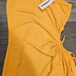 Mustard yellow long summer dress