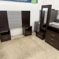 New Brown Bedroom Set (King/Queen/Full)