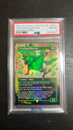MTG Traveling Chocobo Neon Ink Green PSA 10