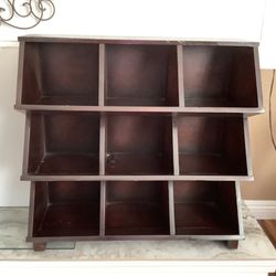 Wood Shoe Rack Organizer 12 Cubby Storage Shelf 27.5” x 26”