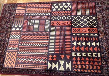 Geometric Mudcloth Pattern Area Rug/ Mat
