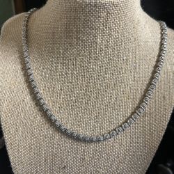 Small Diamonds Necklace Silver Chain 92.5