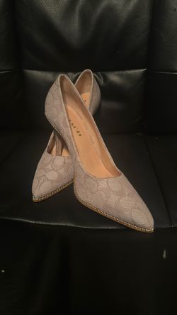 Tan Coated Canvas Coach Never Worn Pump