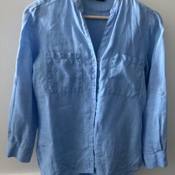 Blue linen shirt from Zara