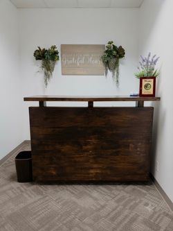 Dark Wood Reception Desk