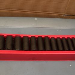 Snap-on Tools  13 pc 1/2" Drive 6-Point SAE Flank Drive® Deep Impact Socket Set (1/2-1-1/4")