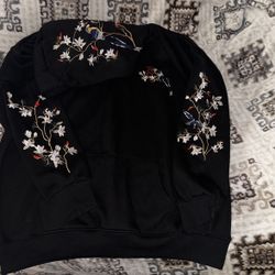 Black hand sown sweatshirt 