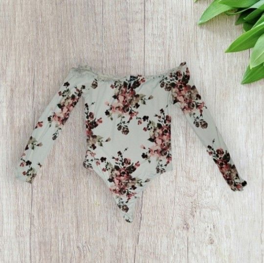 Womens off the shoulder floral bodysuit