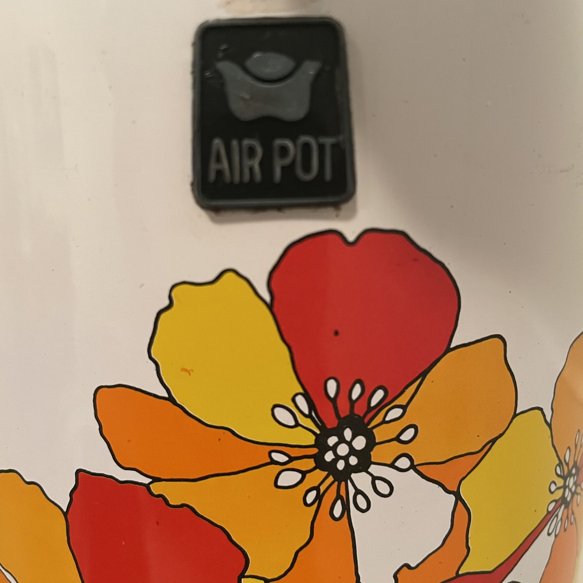 VTG King Air Pot Red Floral Rose Coffee Hot Beverage Dispenser
