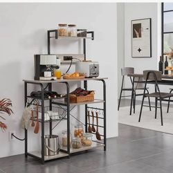 Gray Bakers rack with power outlets new