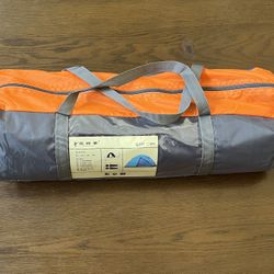 2-3 Person Camping Tent With Full Rainfly Fishing Outdoor Hiking Picnic, Orange Gray- Firm Price