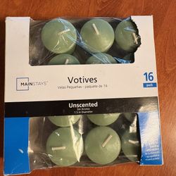 12 Votives Green Unscented 