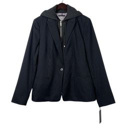 NWT TOMMY HILFIGER Striped Hooded Blazer SZ 16