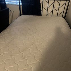Queen Bed Frame with Mattress - Used, Good Condition