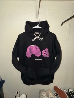 Palm Angels Bear Hoodie Black Pink