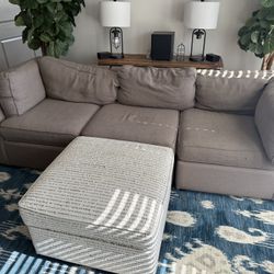 Bassett 3 Piece Sectional With Ottoman 