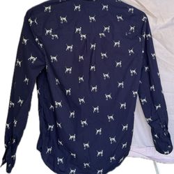 J Crew Classic Dalmation Shirt Blue 