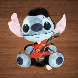 DISNEY STITCH ELVIS STUFFED ANIMAL.RARE PLUSH W/GUITAR COLLECTIBLE 9”