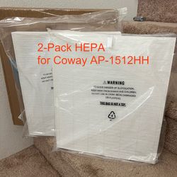 Fil-fresh 2-Pack HEPA Airmega AP-1512HH Filter Replacement for Coway Air Purifier