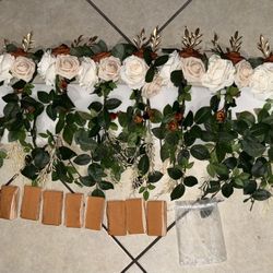 Ling's Moment 8 Wedding Artificial Aisle Pew Flowers Chair Decorations