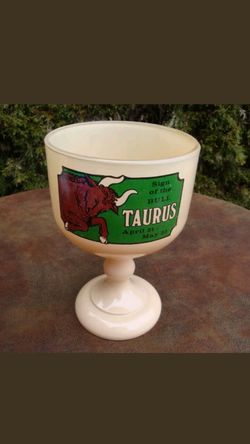 RETRO 1970S ZODIAC 24OZ GOBLET STYLE DRINKING GLASS (COLLECTABLE) $15 OR BEST OFFER