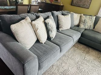 Large L-Shaped Dark Gray Sectional  Sofa