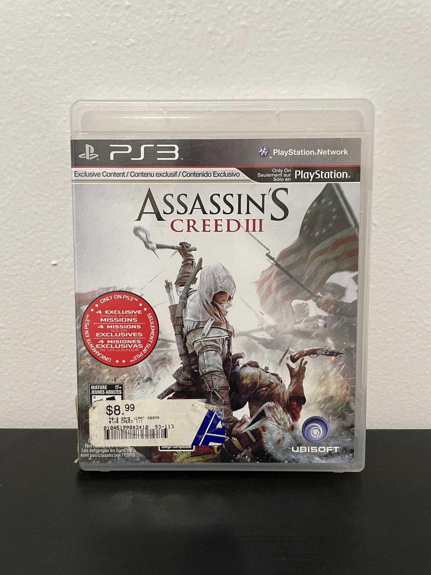 Assassins Creed III PS3 PlayStation 3 Video Game Not For Resale Edition CIB 2012