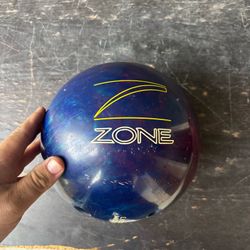 Brunswick Zone Blue Marble Bowling Ball - 8lb Drilled Once