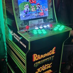 Custom Rampage Gaming Arcade 1up With 12,000 Video Games
