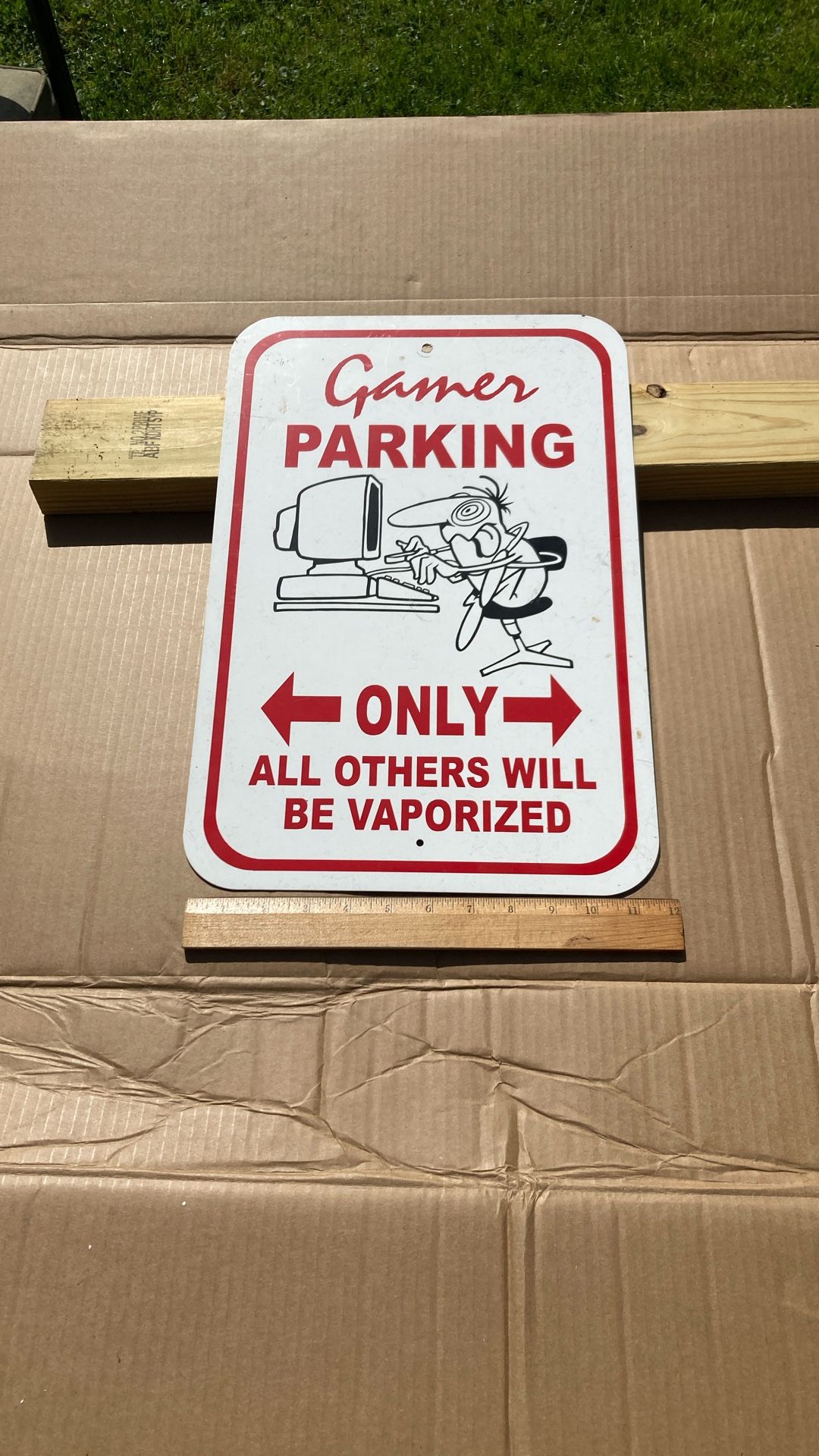 Video game sign all metal