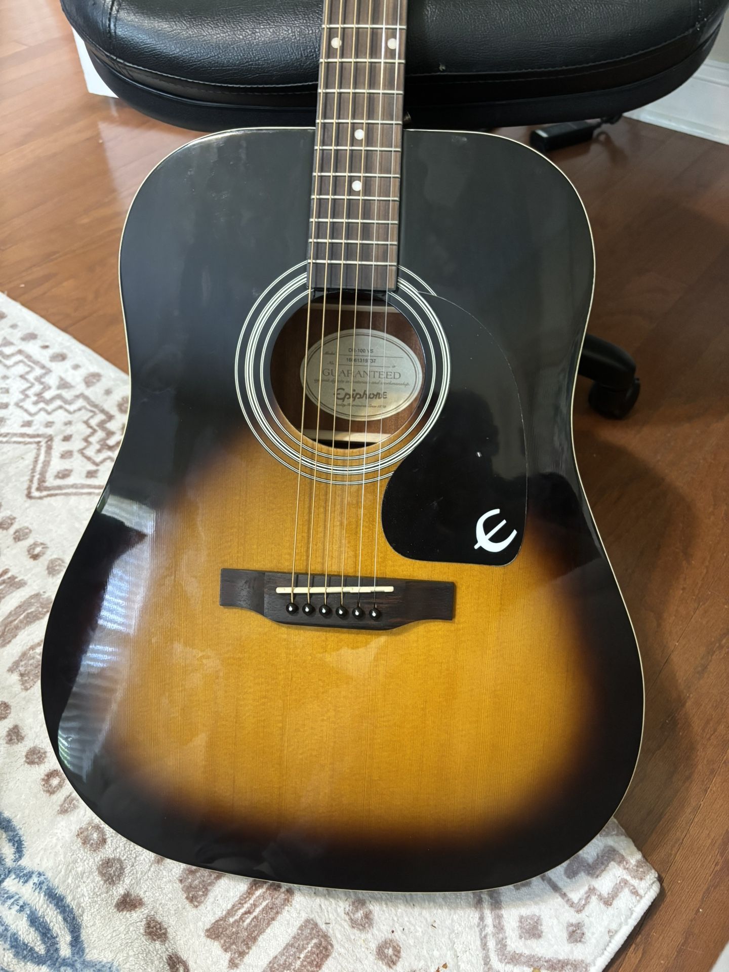 Epiphone Songmaker DR-100 acoustic guitar in a vintage sunburst finish