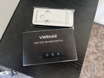 HDMI Switch 3 In 1 With Remote And Charging Cable