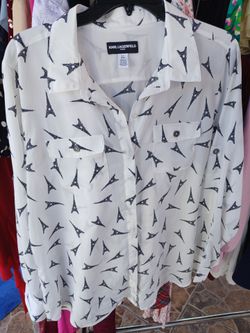Karl lagerfeld size Large womens blouse