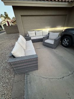 Patio couch with cushions
