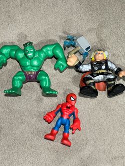 Marvel Super Hero Squad imaginext Hulk Thor Spider-Man Action Figure Lot