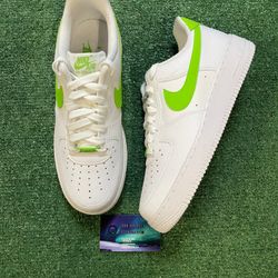 Nike Air Force 1 low white action green