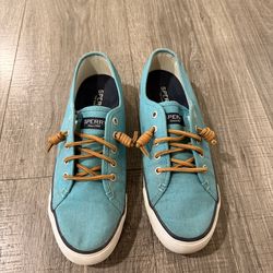 Sperry Topsider Canvas Shoes Women’s Size 7 color Teal