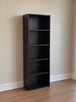 Tall Black 5-Shelf Bookcase (new)