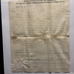 1824 Land Grant signed by James Monroe.