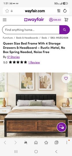 Queen platform Bed